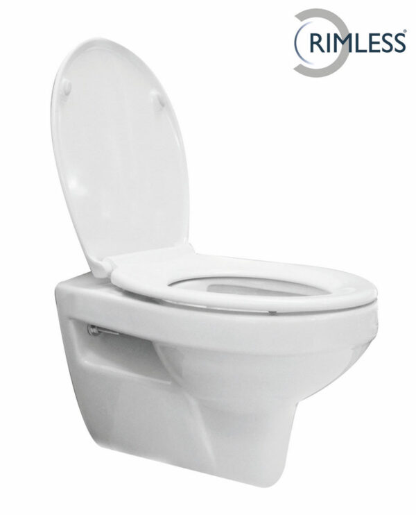 Trevi wandcloset rimless met Ultimo 3.0 toiletzitting softclose en quick release glans wit