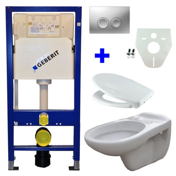 Geberit UP 100 + Neptunus WC +Ultimo zitt + Delta 25 mat-chroom