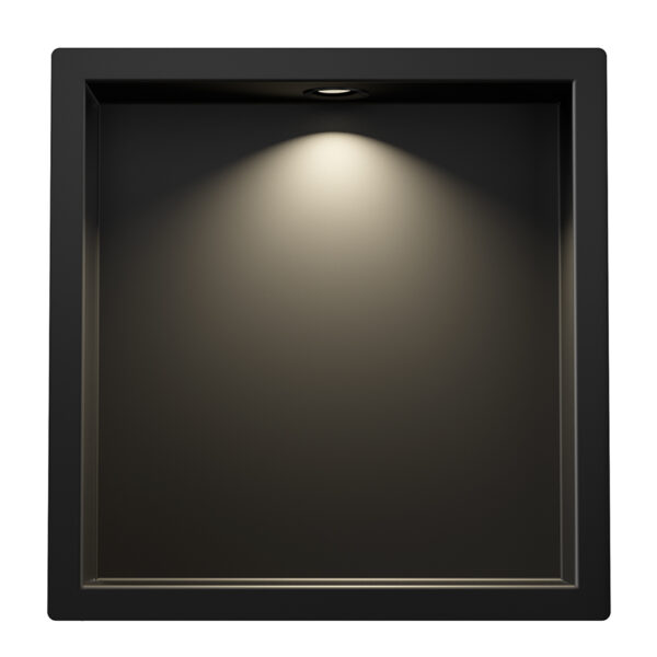 Demis inbouwnis met LED 30 x 30 x 7 cm mat zwart