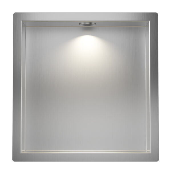 Demis inbouwnis met LED 30 x 30 x 7 cm RVS