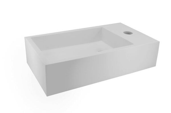 Lotte fontein rechts 40 x 22 x 10 cm solid surface mat wit