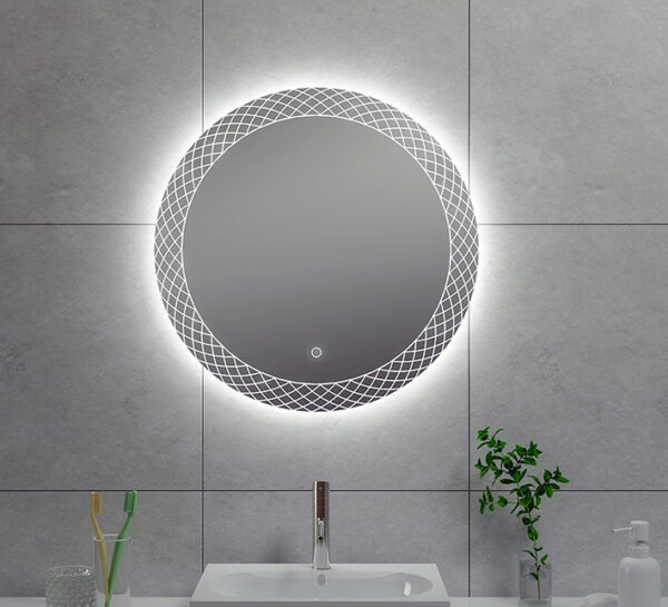 Deco spiegel rond met LED, dimbaar 60 cm