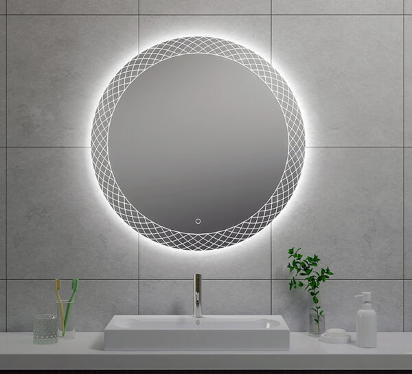 Deco spiegel rond met LED, dimbaar 80 cm