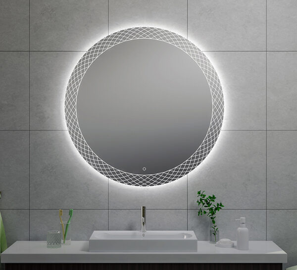 Deco spiegel rond met LED, dimbaar 100 cm