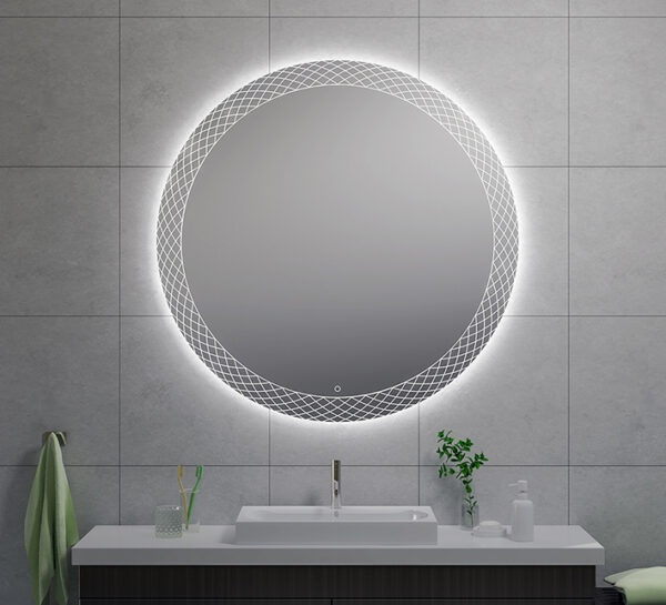 Deco spiegel rond met LED, dimbaar 120 cm